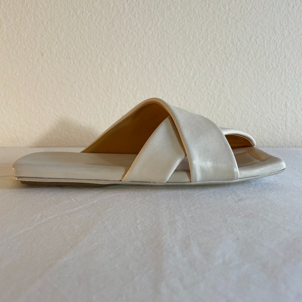 New Marsèll Flat Leather Slides Ivory Calfskin Leather Size IT 37 US 7 - Picture 4 of 10